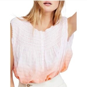 Free‎ People Pink Ombré Oversized Sleeveless Top Size M